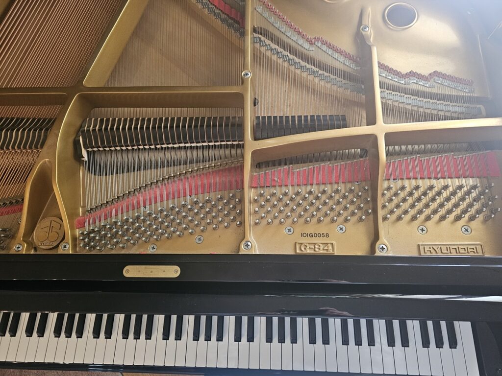 Plate of Hyundai grand piano.