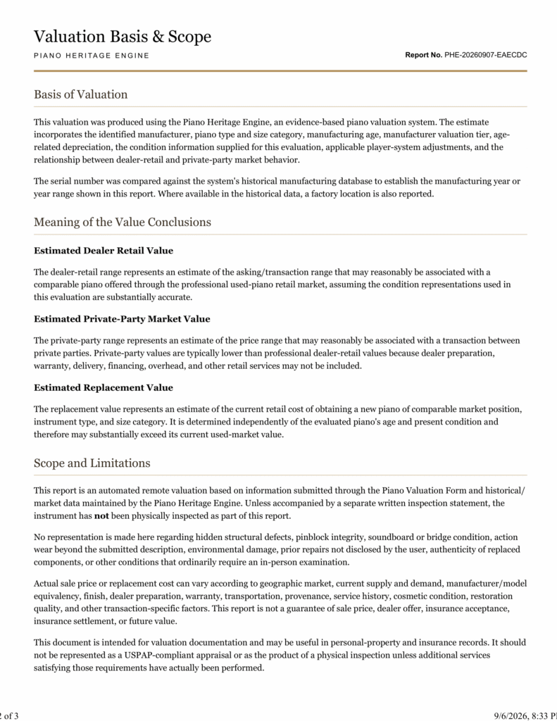 Sample Valuation Report, Page 2